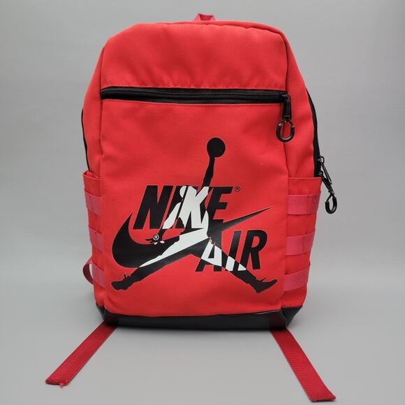 Nike Air Jordan Jumpman Logo Classic Backpack 9A0257-R78 Red Black White - Picture 1 of 16